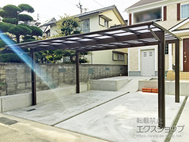 徳島県徳島市ののカーポート エフルージュ ツイン 積雪〜20cm対応 施工例