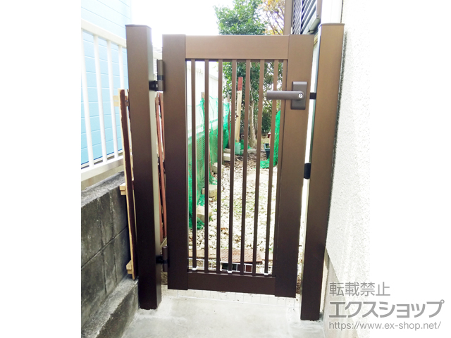 兵庫県神戸市のの門扉 プレシオス門扉 縦格子 片開き 施工例