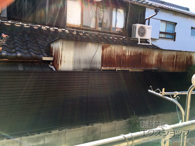 愛知県名古屋市ののフェンス・柵 シンプレオフェンス5型 横目隠し 自由柱施工 施工例