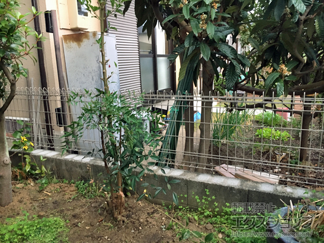 大阪府枚方市ののフェンス・柵 メッシュフェンス G10-R 自由柱 施工例