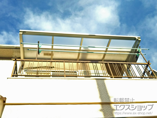大阪府泉南郡熊取町ののバルコニー・ベランダ屋根 ヴェクターテラス F型 ルーフタイプ 単体積雪〜20cm対応 施工例