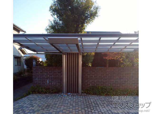 広島県福山市ののカーポート ≪特注≫マイポートneo 木調タイプ 積雪〜20cm対応 施工例