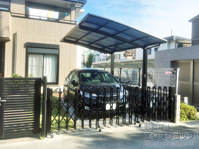 大阪府豊中市ののカーポート ネスカR (ラウンドスタイル) 積雪〜20cm対応 施工例