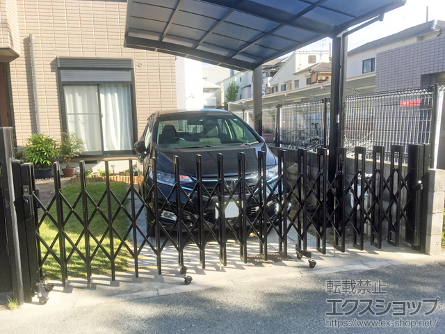 大阪府豊中市ののカーゲート アルシャインII M型 Aタイプ ノンレール 片開き 390S 施工例