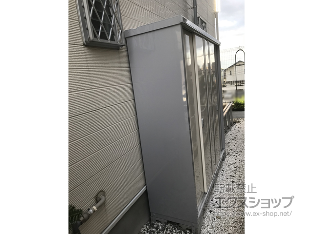 兵庫県西宮市のの物置・屋外倉庫 シンプリー 一般型 1940×515×1903 MJX-195E-P-FW 施工例