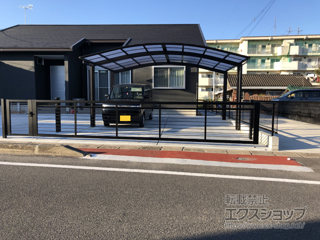 鹿児島県伊佐市ののカーゲート ラビーネ1型 ワイド 手動式 施工例