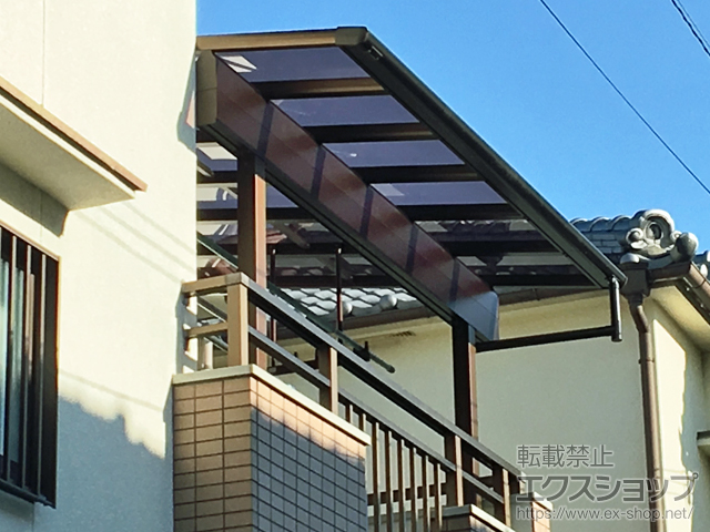 大阪府貝塚市ののバルコニー・ベランダ屋根 ヴェクターテラス F型 1500 屋根タイプ 単体 積雪〜50cm対応 施工例