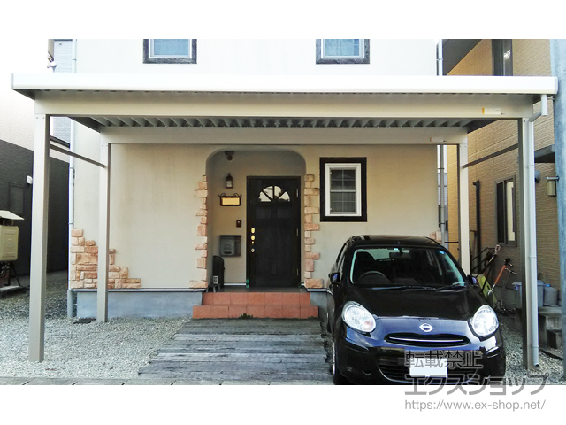 岐阜県岐阜県高山市ののカーポート ジーポートneo Aタイプ 2台用 角柱4本仕様 積雪〜100cm対応 施工例