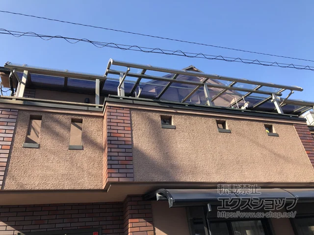 大阪府茨木市ののバルコニー・ベランダ屋根 パワーアルファ RB型 屋根タイプ 単体 積雪～30cm対応 施工例