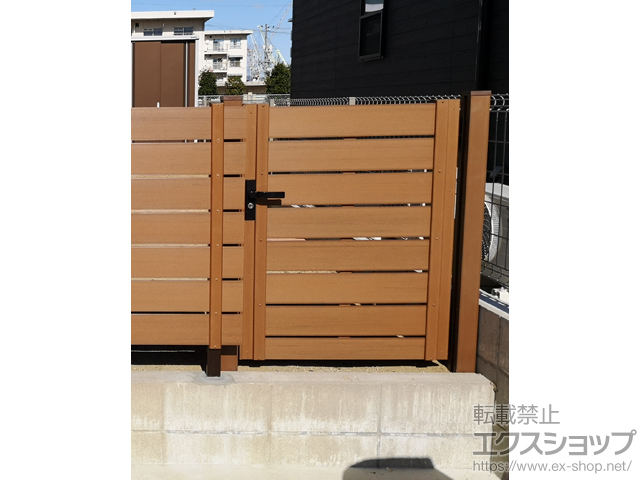 広島県尾道市のの門扉 マイティ門扉 タイプB ベーシック 片開き 門柱仕様 施工例