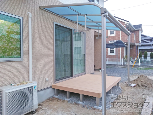 愛媛県松山市ののテラス屋根 ヴェクターテラス R型 テラスタイプ 単体 積雪〜20cm対応 施工例