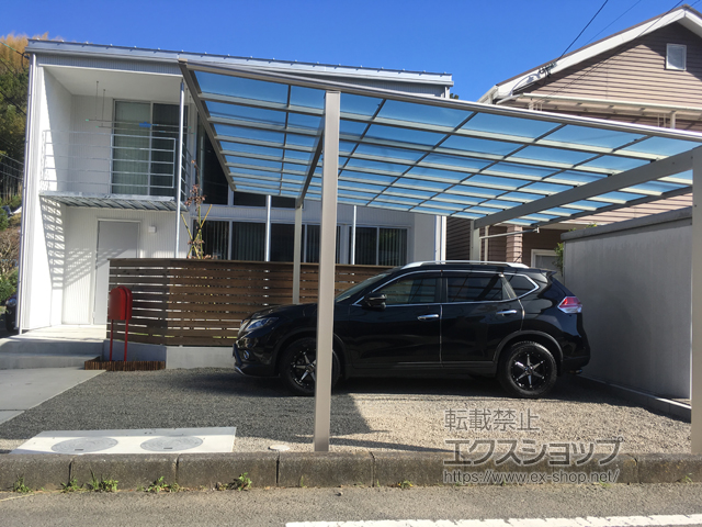 静岡県藤枝市ののカーポート エフルージュ ツイン 積雪〜20cm対応 施工例