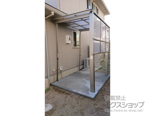 福岡県久留米市ののテラス屋根 フーゴF 独立テラスタイプ 単体 積雪〜20cm対応 施工例