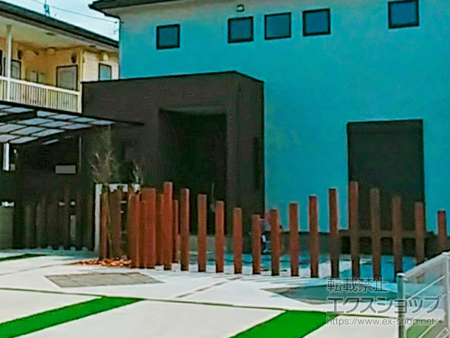 栃木県宇都宮市ののフェンス・柵 ［デザイナーズパーツ］枕木材 施工例