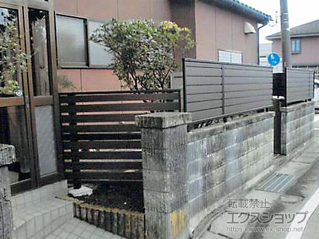 石川県小松市のの モクアルフェンス 横板タイプ 自由柱施工 施工例