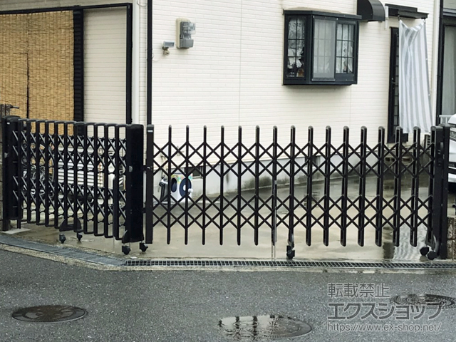 大阪府泉佐野市ののカーゲート レイオス2型 ノンレール 片開き角地セット 30SJ+23T 施工例