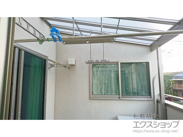 千葉県市川市のLIXIL リクシル（トステム）のバルコニー・ベランダ屋根 パワーアルファ F型 屋根タイプ 単体 積雪〜30cm対応 *標準納まり 施工例