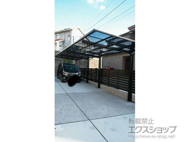 福岡県遠賀郡岡垣町ののカーポート エフルージュグラン 縦連棟　積雪〜20cm対応 施工例