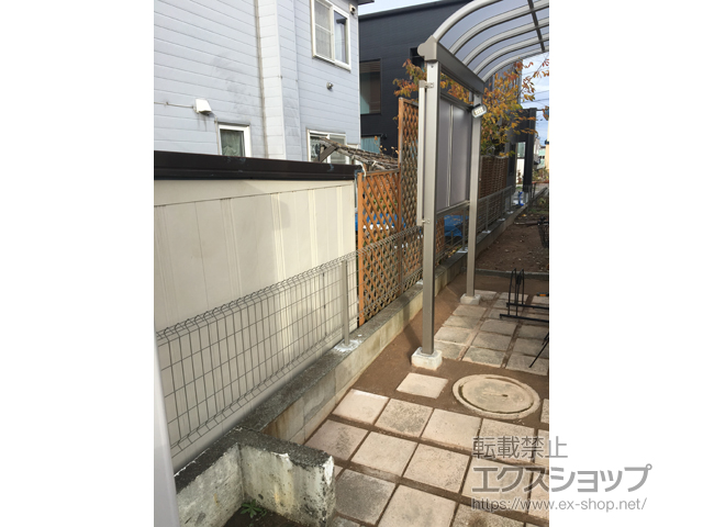 北海道札幌市ののフェンス・柵 イーネットフェンス1F型〈水平地用〉 自由柱施工 施工例