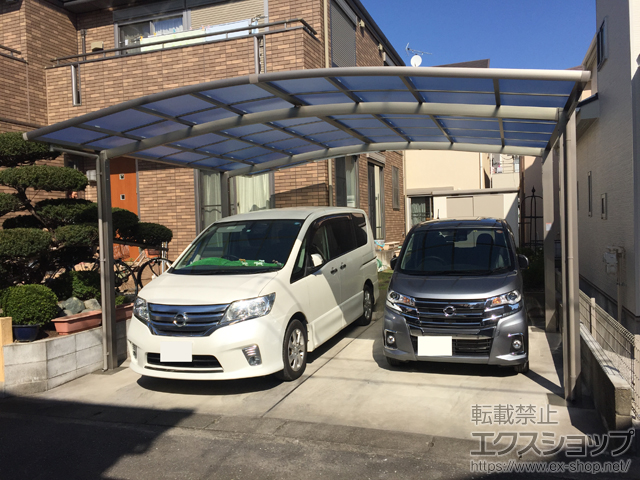 神奈川県相模原市ののカーポート ネスカR (ラウンドスタイル) ワイド 積雪〜20cm対応 施工例
