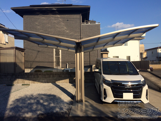 栃木県宇都宮市ののカーポート ネスカR (ラウンドスタイル) Y合掌 積雪〜20cm対応 施工例