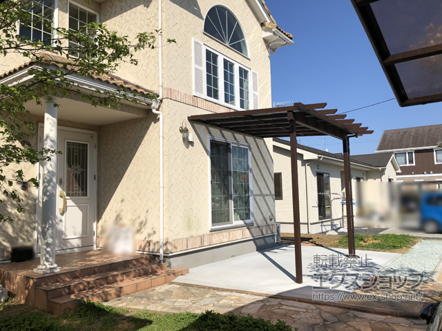 宮城県登米市ののテラス屋根 サザンテラス (パーゴラ仕様) テラスタイプ 単体 施工例