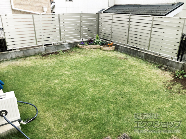 埼玉県さいたま市ののフェンス・柵 シンプレオフェンスSY1型 横スリット 自由柱施工 施工例