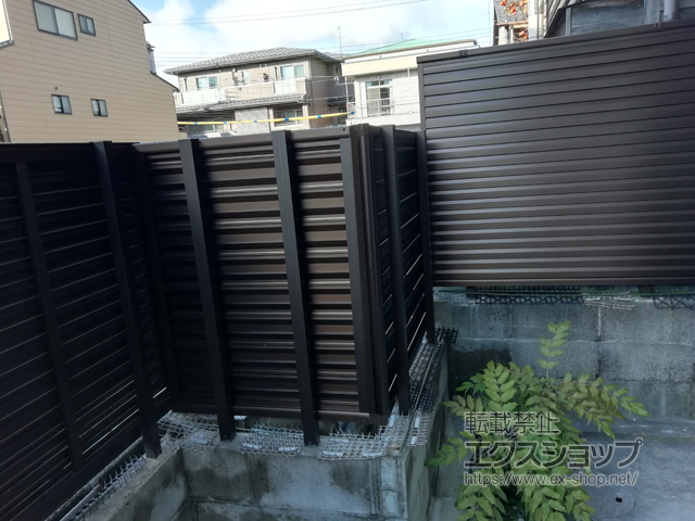 京都府京都市ののフェンス・柵 シンプレオフェンス13型 ルーバー 自由柱施工 施工例