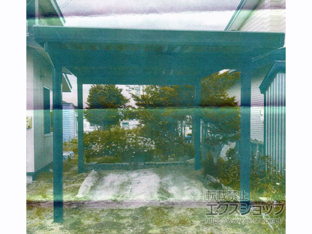 北海道千歳市のLIXIL リクシル（トステム）のカーポート テリオスポートIII 3000 角柱4本柱 積雪〜100cm対応 施工例