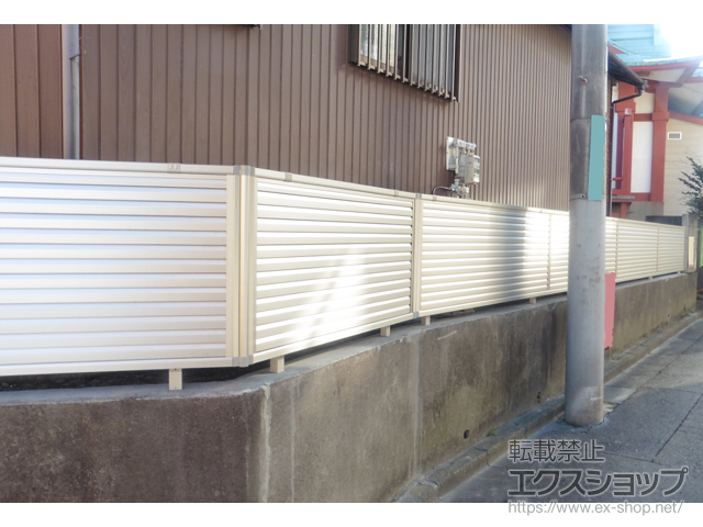 東京都世田谷区ののフェンス・柵 ミエーネフェンス 目隠しルーバータイプ 自由柱施工 施工例