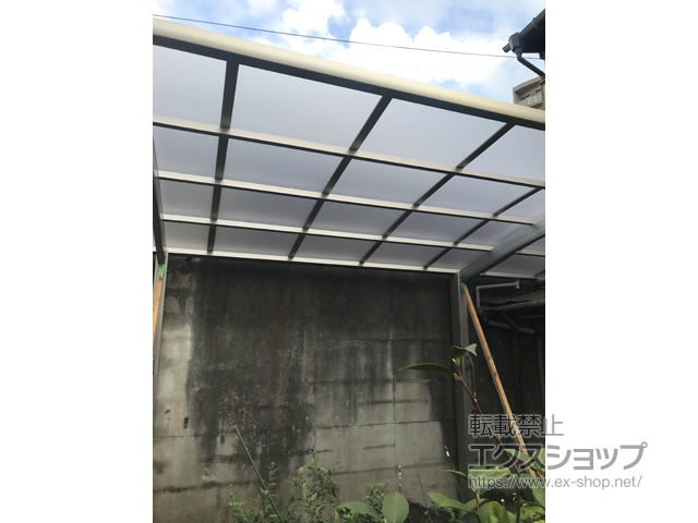 岐阜県岐阜市ののカーポート プレシオスポート 積雪〜20cm対応＋プレシオスポート 水平式物干し標準 2本入り×1セット 施工例