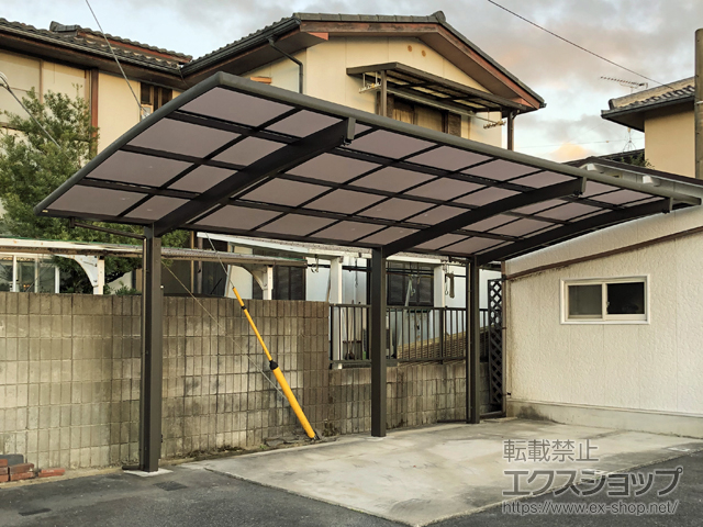 滋賀県大津市ののカーポート ネスカR (ラウンドスタイル) 延長 耐雪風圧強化パッケージ 積雪〜30cm対応 施工例