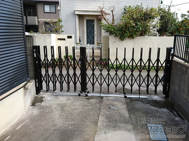 埼玉県さいたま市ののカーゲート アルシャインII M型 Aタイプ センターレールタイプ 両開き親子（150+230）WP 施工例