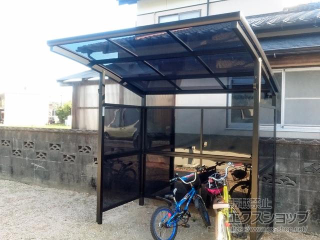 山口県山口市ののサイクルポート・駐輪場 スマイリン 腰壁2段タイプ 積雪20cm対応 施工例