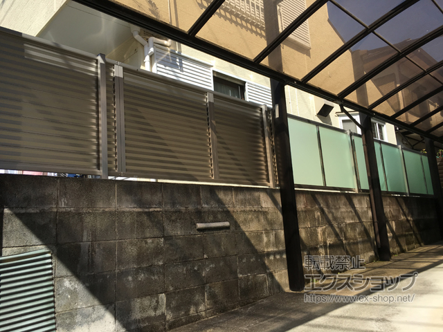 神奈川県海老名市ののフェンス・柵 ミエーネフェンス 目隠しルーバータイプ 自由柱施工 施工例