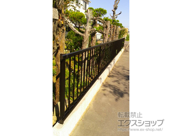 香川県高松市ののフェンス・柵 ミエッタフェンス 防犯たて格子タイプ 自由柱施工【A】 施工例