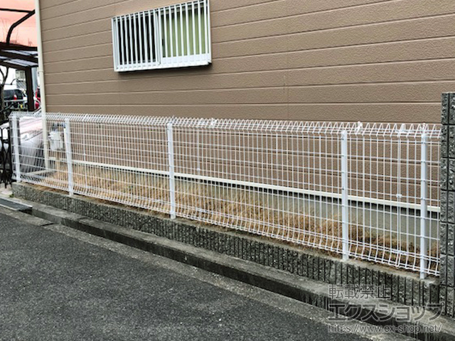 大阪府岸和田市ののフェンス・柵 メッシュフェンスG10-R 自由柱 施工例
