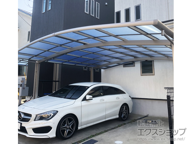 千葉県千葉市ののカーポート ネスカR (ラウンドスタイル) ワイド 積雪〜20cm対応 施工例