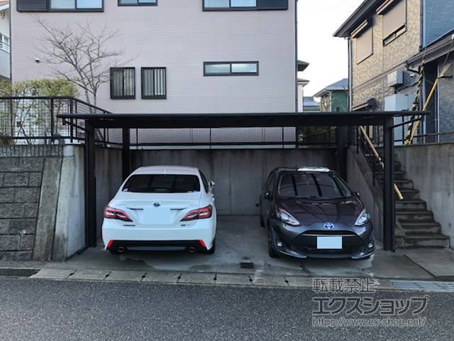 兵庫県三田市ののカーポート エフルージュ ツイン 積雪〜20cm対応 施工例