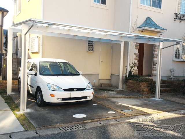千葉県八千代市ののカーポート エフルージュ ツイン 積雪〜20cm対応 施工例