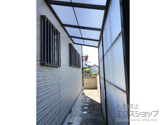 徳島県名西郡石井町ののストックヤード スピーネストックヤードF型 波板タイプ スクリーン仕様 積雪〜20cm対応 施工例