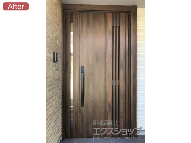 静岡県浜松市のLIXIL リクシル（トステム）の玄関ドア リシェント玄関ドア3 断熱K4仕様 親子仕様(ランマ無)R M83型 ※タッチキー(リモコンタイプ)仕様 施工例