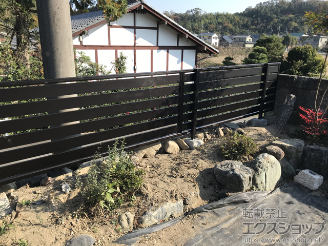 三重県四日市市ののフェンス・柵 シンプレオフェンスSY1型 横スリット 自由柱施工 施工例