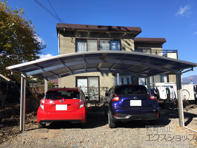 長野県諏訪市ののカーポート プレシオスポート ワイド 積雪〜20cm対応 施工例