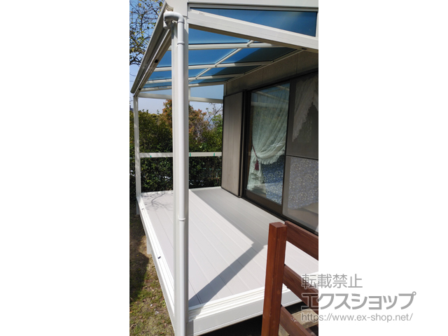 福岡県北九州市ののテラス囲い・サンルーム サンフィールIII F型 床納まり ランマ無 積雪〜20cm対応 施工例