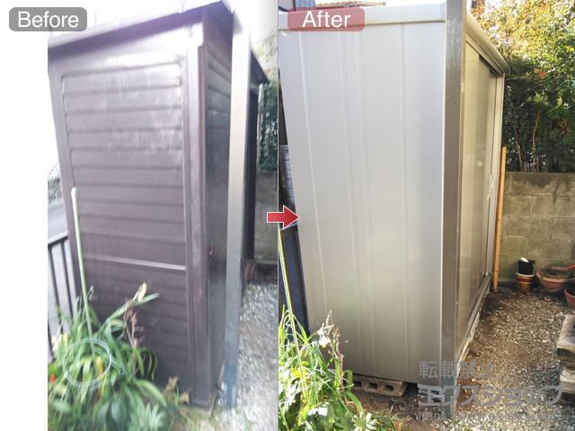 神奈川県相模原市のの物置・屋外倉庫 エスモ 一般型 1950×900×1959（ESE-1909A） ESE-1909A-SS 施工例