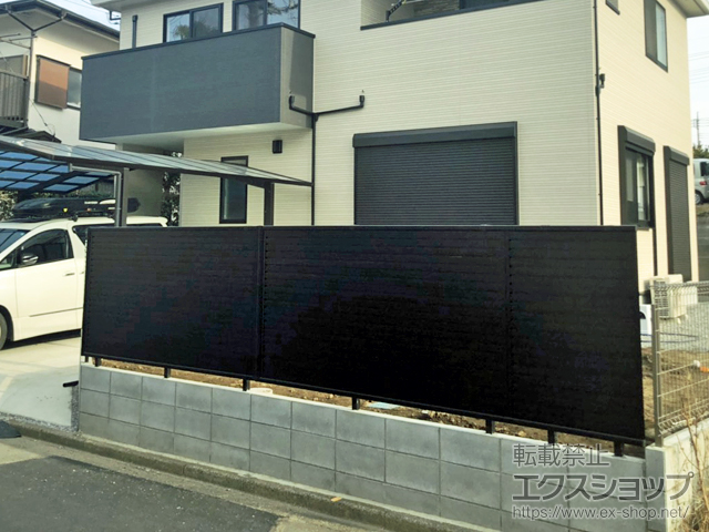 埼玉県さいたま市ののフェンス・柵 シンプレオフェンス5型 横目隠し 自由柱施工【A】 施工例