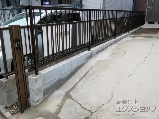 愛知県清須市のValue Selectのフェンス・柵・塀 ミエッタフェンス 防犯たて格子タイプ 自由柱施工 施工例