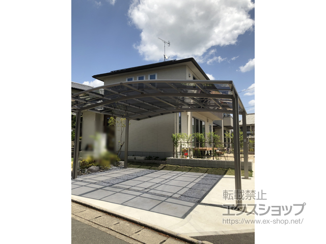 福岡県久留米市ののカーポート ネスカR (ラウンドスタイル) ワイド 積雪〜20cm対応 施工例