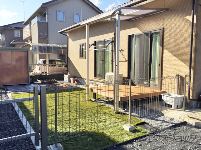 栃木県下野市ののフェンス・柵 ハイグリッドフェンスUF8型 フリーポールタイプ 施工例